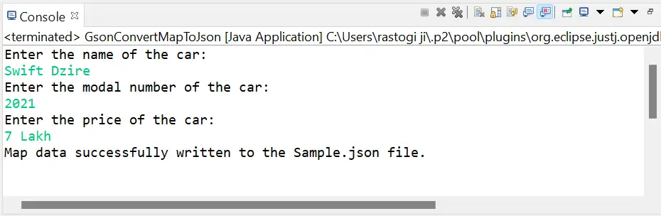 Muunna JSON kartaksi Javassa