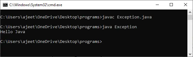 Types d'exceptions en Java