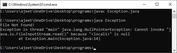 Tipos de excepción en Java