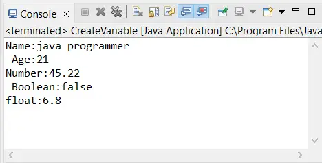 Declaración de variables de Java