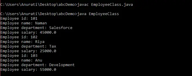 Définition de classe en Java