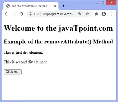 طريقة JavaScript RemoveAttribute ().