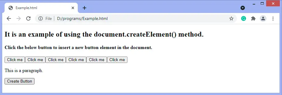 Element de creare JavaScript