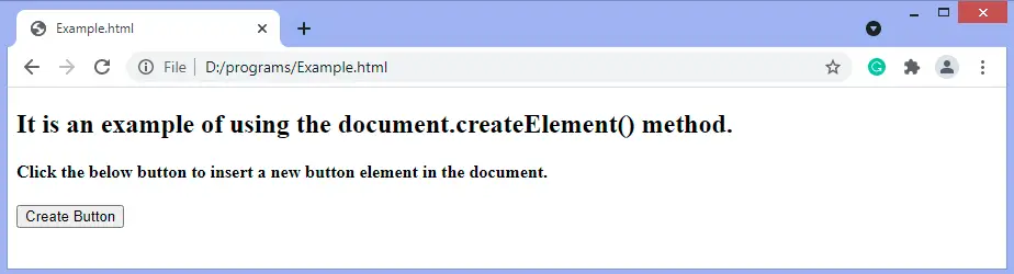 Element ustvarjanja JavaScript