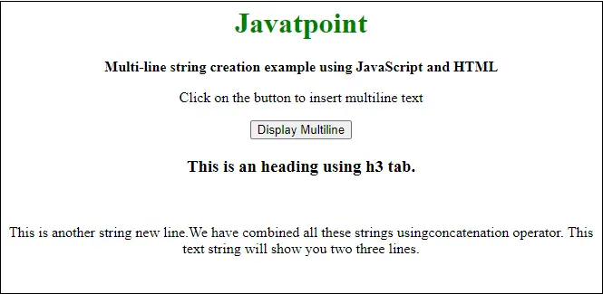 Șir cu mai multe linii JavaScript