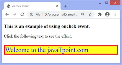 Esdeveniment de JavaScript onclick