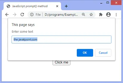 JavaScript prompt() párbeszédpanel