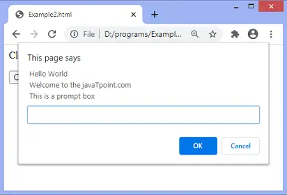 JavaScript prompt() párbeszédpanel