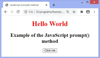 Діалогове вікно JavaScript prompt().