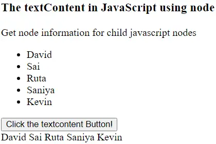 Javascript'teki textContent