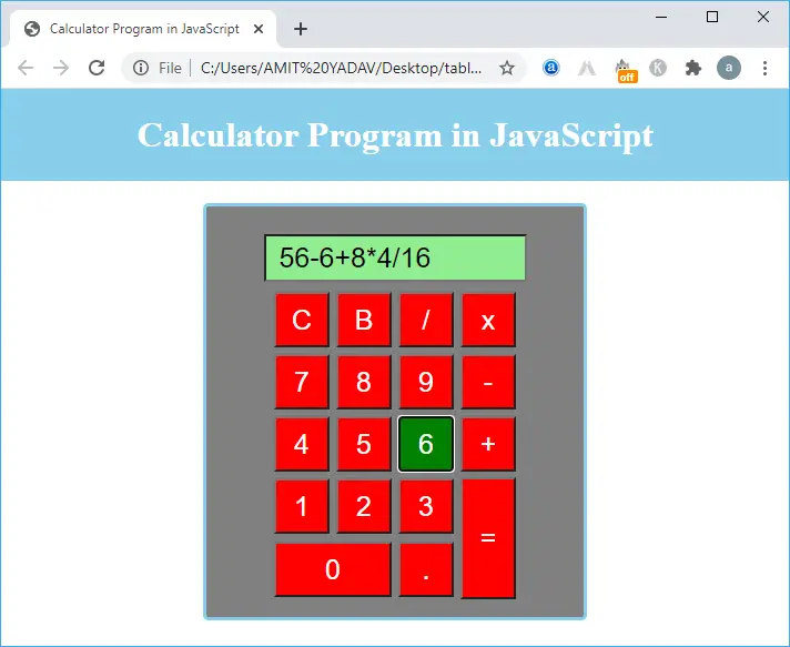 Calculadora JavaScript