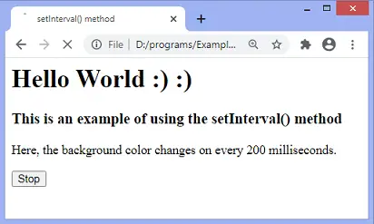 JavaScript setInterval()-metoden