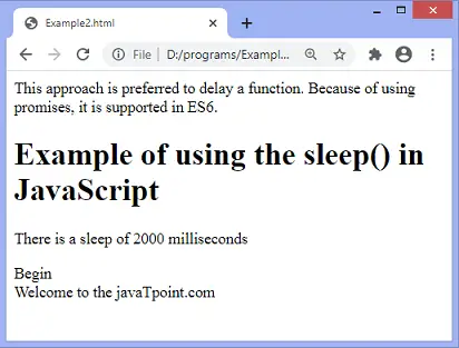 JavaScript sleep/wait