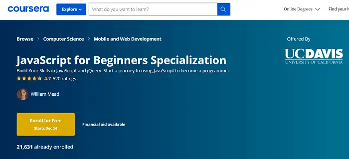 JavaScript-certificering gratis