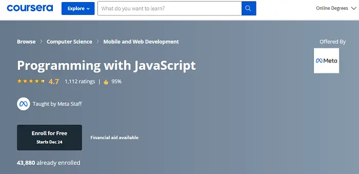 JavaScript-certificering gratis