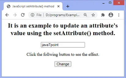 Conjunto de atributos de JavaScript()