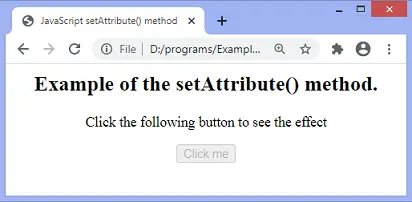 JavaScript setAttribute()