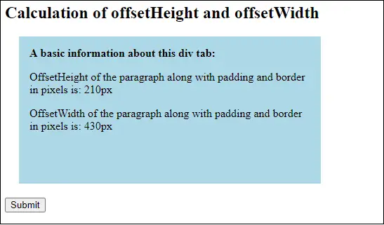 JavaScript offsetHeight