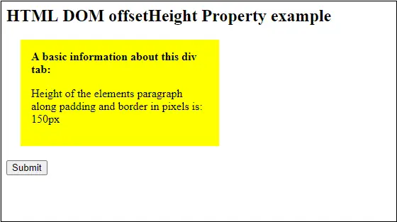 JavaScript offsetHauteur