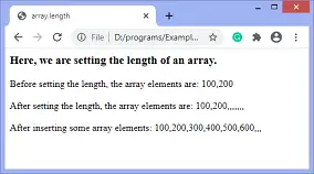 خاصية JavaScript array.length