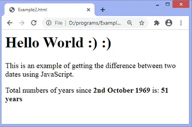 Differenza di data JavaScript