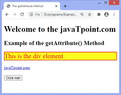 JavaScript getAttribute()-metoden