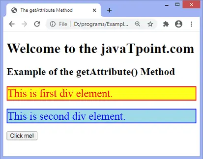 JavaScript getAttribute() metóda