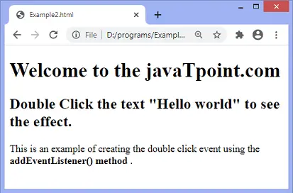 JavaScript dblclick -tapahtuma