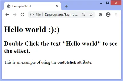 JavaScript dblclick събитие