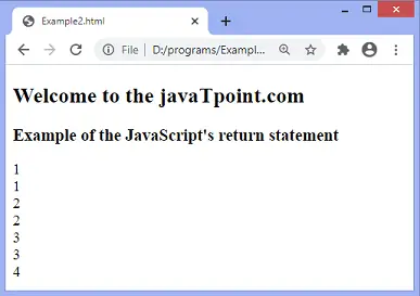 „JavaScript“ grąžinimas