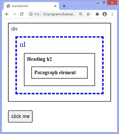 jQuery ebeveyn() yöntemi