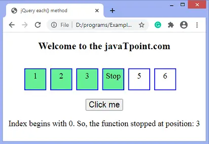 jQuery Each()-methode