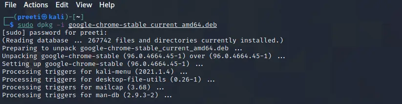 Kuinka asentaa Google Chrome Kali Linuxiin