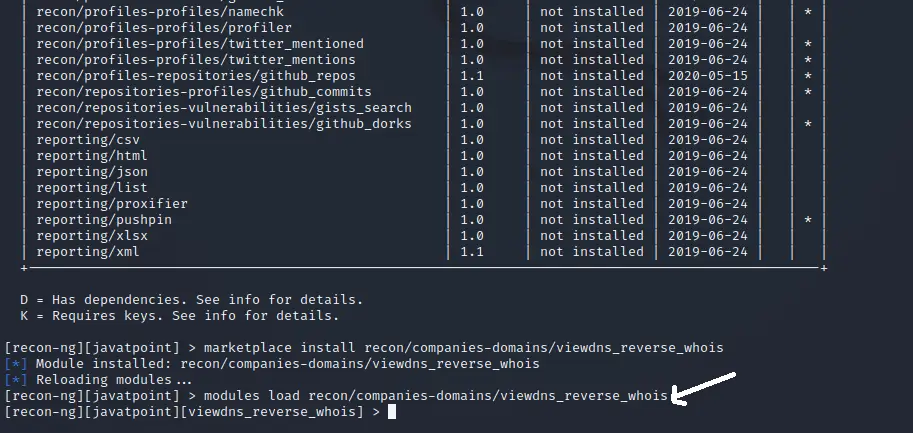 Herramienta de recopilación de información Recon-ng en Kali Linux