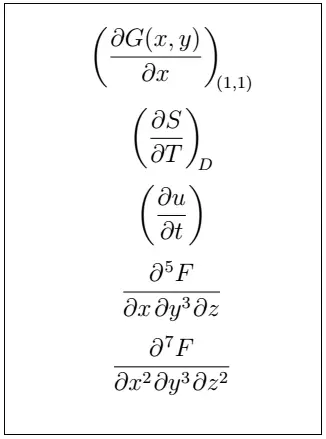 Latex gedeeltelijke afgeleide 10