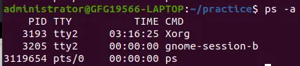 ps - parinktis, skirta išvardyti Linux sistemoje veikiančius procesus