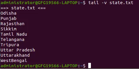 -v opcija astes komandā operētājsistēmā Linux