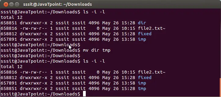 Linux File mv parancs 2