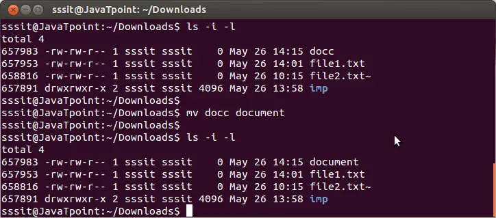 Comando file mv di Linux 1