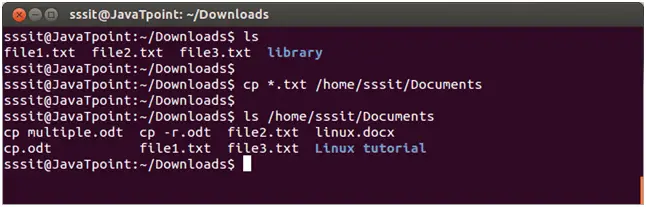 Linux copia varios archivos