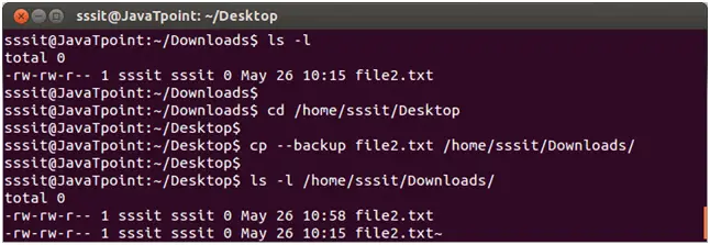 Backup del file cp di Linux