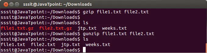 מסנני Linux gzip1