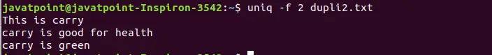 Linux Uniq filtri