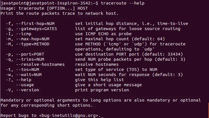 Traceroute de Linux