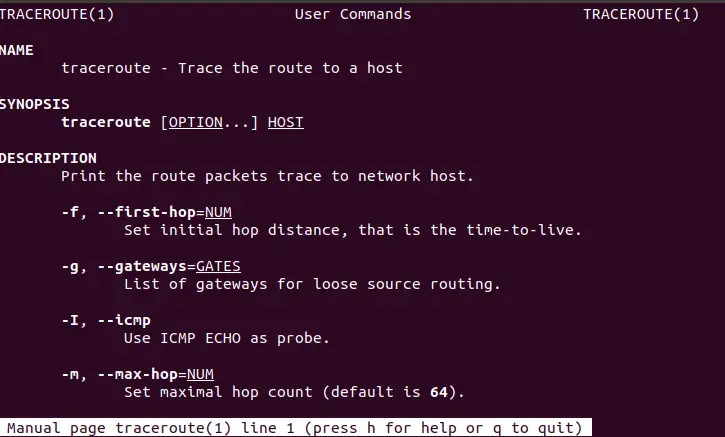 Linux traceroute