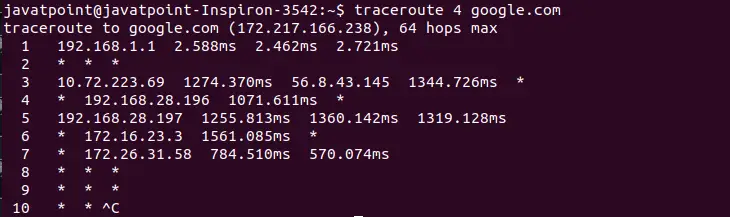 ruta de seguimiento de Linux