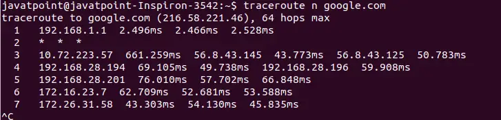 ruta de seguimiento de Linux