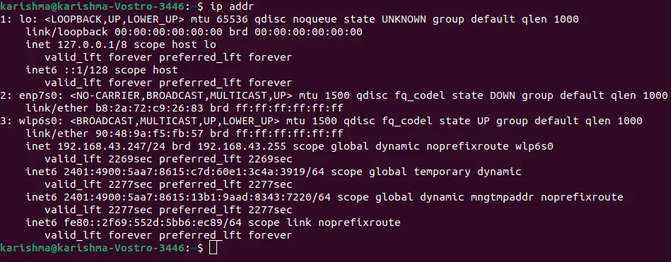 Etsi IP-osoite Linuxissa