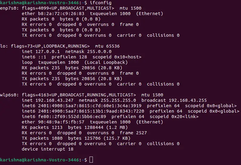 Nájdite IP adresu v Linuxe