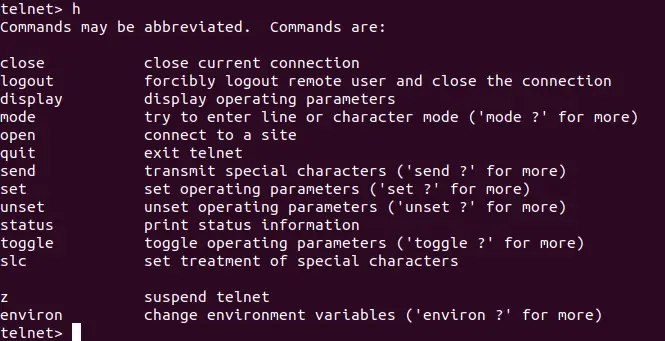 Comando telnet do Linux